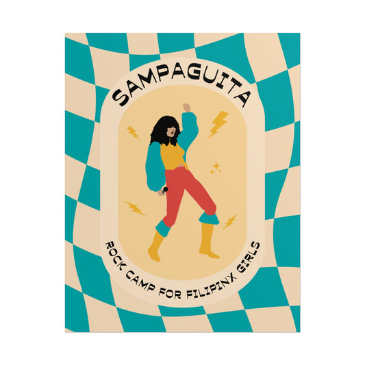 Sampaguita Rock Camp - Blue Wavy Checker Rolled Poster
