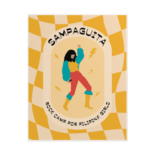 Sampaguita Rock Camp - Yellow Wavy Checker Rolled Poster