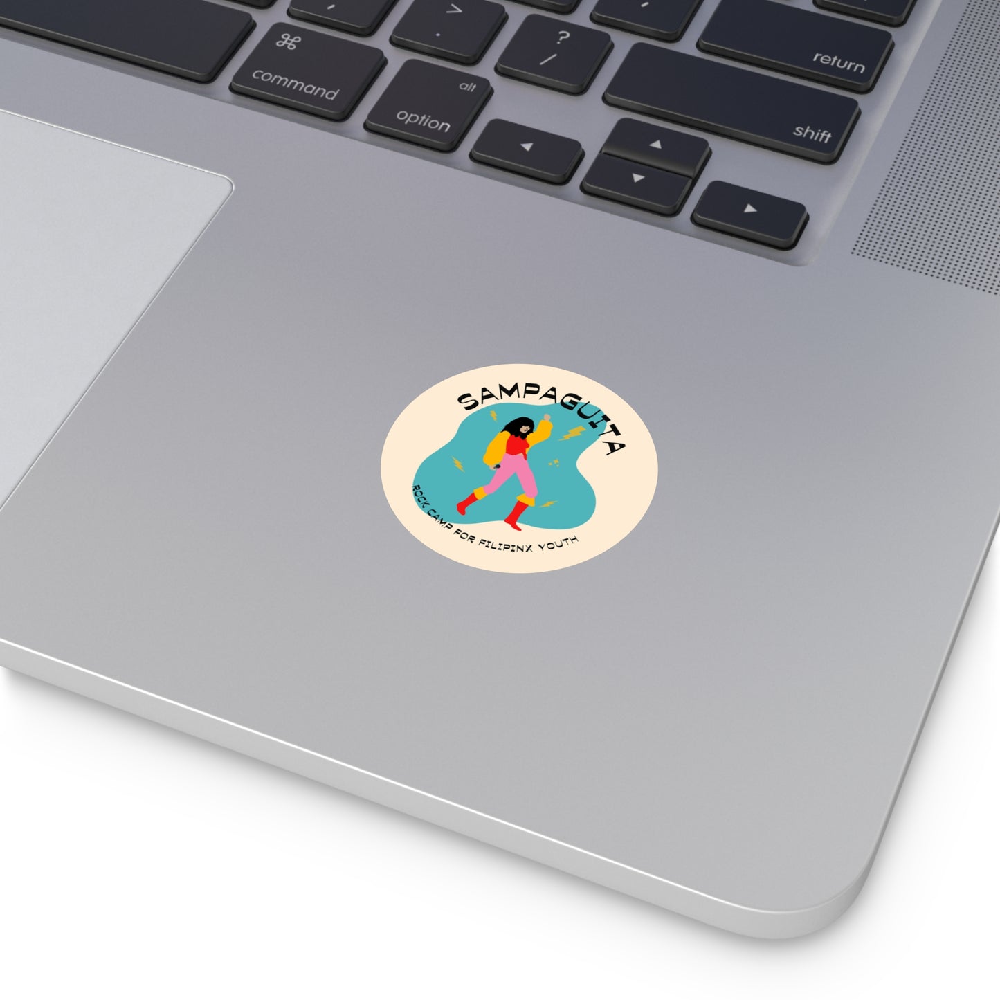 Sampaguita Rock Camp - Round Vinyl Stickers, Blue