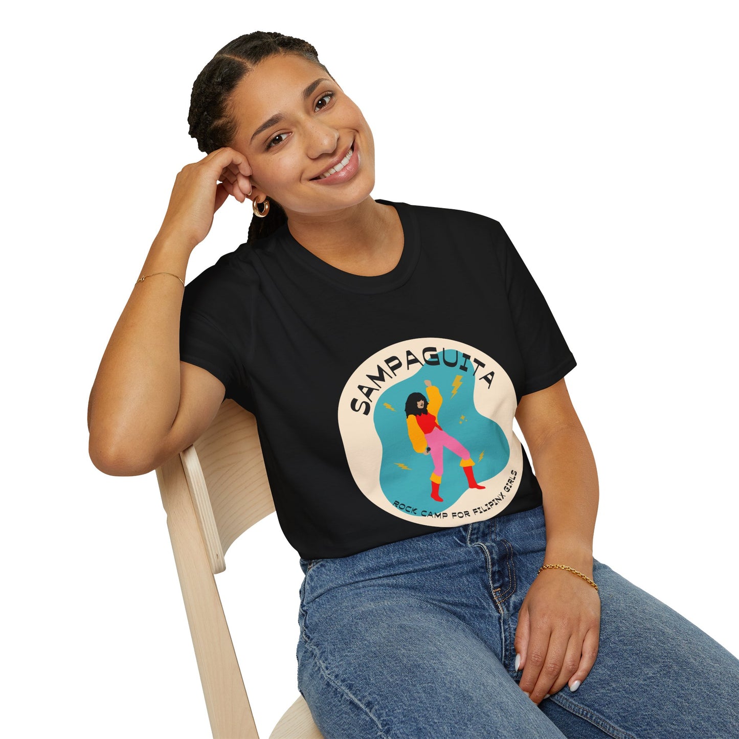 Sampaguita Rock Camp - Unisex Softstyle T-Shirt, Black