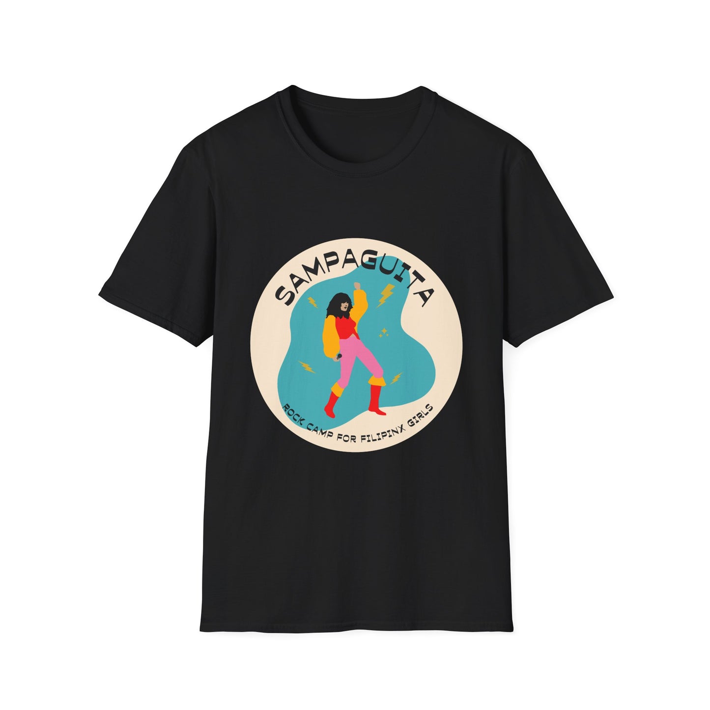 Sampaguita Rock Camp - Unisex Softstyle T-Shirt, Black