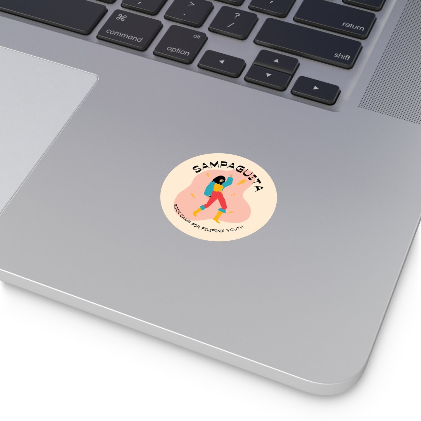 Sampaguita Rock Camp - Round Vinyl Stickers, Pink